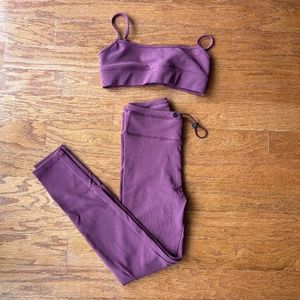 Adam Selman Sport Garnet Ribbed Workout Set